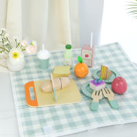 Juego De Cocina Desayuno Para Niños Simulación Set De Desayuno Occidental Juego De Bloques De Construcción Material De Madera - details 9