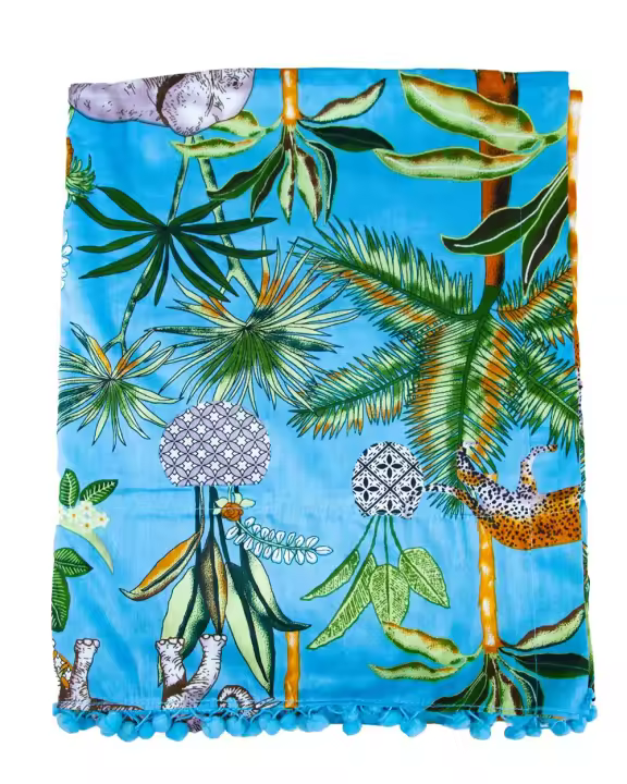 SUN & SURF Pareo Fino Estampado Safari Vintage Tendencia Moda 90X170CM  - Vestido, Sarong, Falda, Resistente, Playa Sol y Piscina - 1
