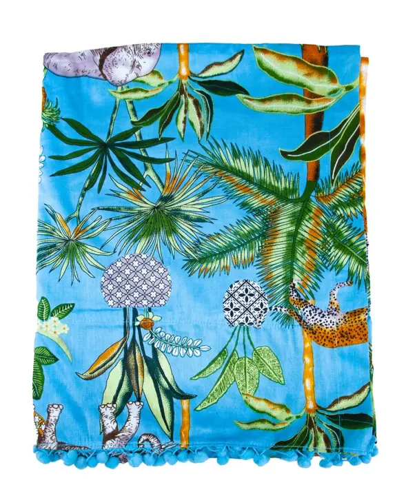 SUN & SURF Pareo Fino Estampado Safari Vintage Tendencia Moda 90X170CM  - Vestido, Sarong, Falda, Resistente, Playa Sol y Piscina - 1