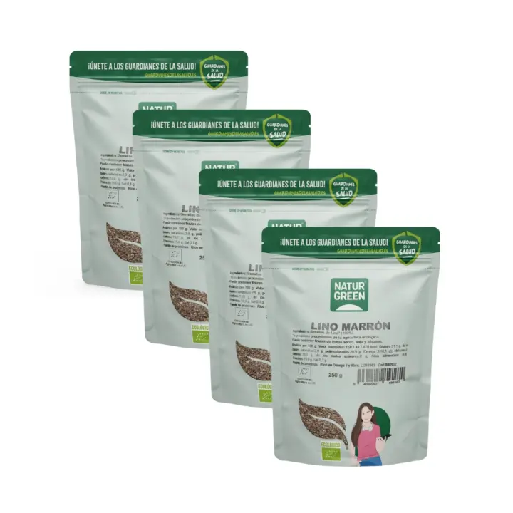 NaturGreen Lino Marrón Bio 250 g | Pack de 4x | Semillas de Lino Orgánicas | NaturGreen - 1