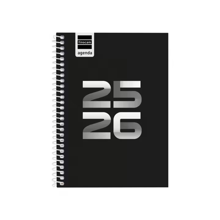 Finocam - Agenda Cool Curso 2025 2026 Negro Septiembre 2025 - Junio 2026 (curso lectivo) + Julio y Agosto resumidos Español - 1