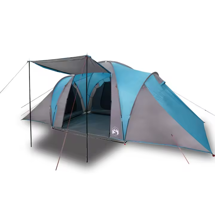 vidaXL Tienda de campaña familiar iglú 6 personas impermeable azul - 1