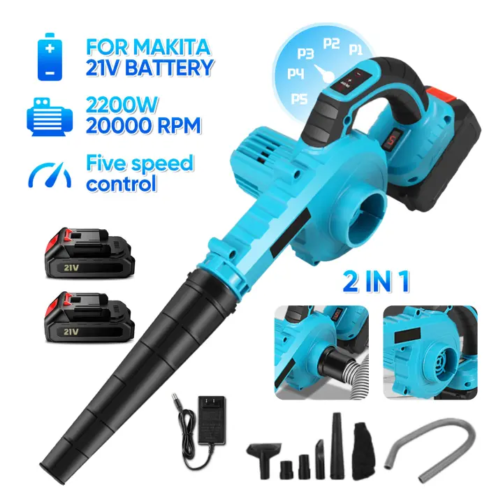 Soplador con pantalla digital, ajuste de velocidad del viento de 5 velocidades, secador de pelo recargable, soplador de polvo para coche pequeño, recolector de polvo para el hogar - 1