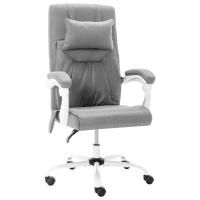vidaXL Silla de oficina de masaje de tela gris - details 0