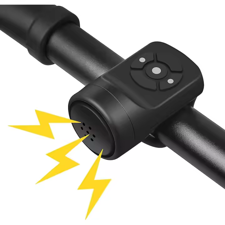 Cuerno eléctrico de la bici, alarma 120dB, IPX4 impermeable bicicleta eléctrica campana con alarma, 4 modos de anillo - 1
