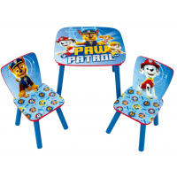 Set de Mesa con 2 Sillas Paw Patrol, Mueble Infantil Patrulla Canina, Mesa Cuadrada de Madera para Niños y Niñas 50x50x44cm, Color Azul, Regalo Cumpleaños - details 1
