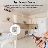 Higrómetro Termómetro WiFi Inalámbrico Sensor De Humedad Con Alarma Por App Para Interior Y Exterior Compatible Con Alexa Y Google Assistant - details 1
