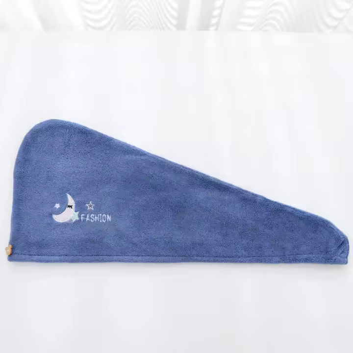Cubrecabezas De Ducha Absorbente Para Cabello Seco Capa Doble Con Peluche De Coral Y Bordado Encantador Toalla Para Cabello Con Capa Doble Para Cuidado Del Cabello - 1