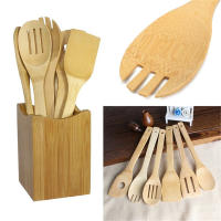 Set De Utensilios De Cocina 6 Piezas Antiadherente Con Mango De Madera Cuchara De Sopa Espátula Cuchara De Arroz Shovel Conjunto De Cocina Ecológico - details 3