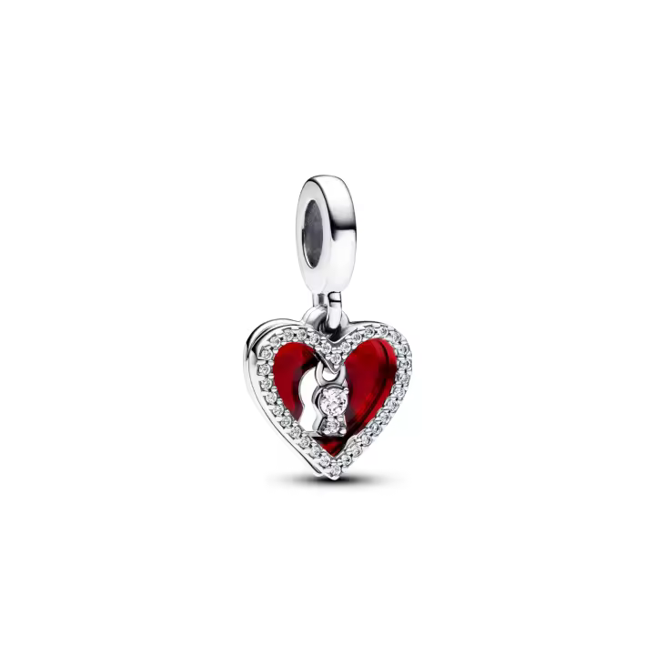 Charm Colgante Doble Pandora Corazón Rojo y Cerradura 793119C01 - 1