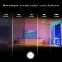 Tira De Luz LED COB RGBCCT Alta Densidad 840 LEDs Dimmer Flexível RA90 FCOB Tira De Luz RGB CCT DC24V Para Iluminación Doméstica - details 3