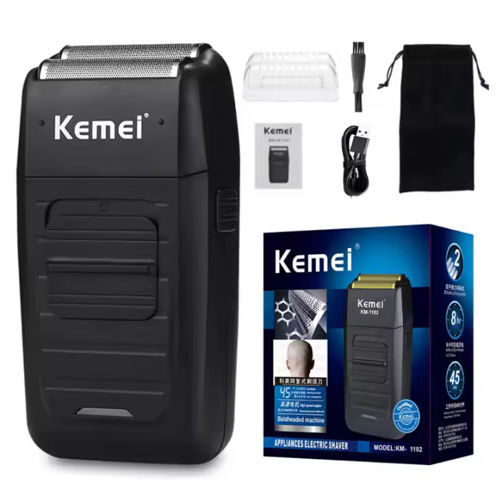 Kit Profesional De Pelacabelos Eléctrico Kemei Recargable KM-2797 KM-1102 Trimmer De Barba USB Ajuste De Longitud De Cabello 0.5-1 Mm Para Hombres - 1