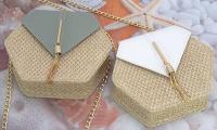 Bolso De Hombre De Paja Hexagonal Yogodlns Para Mujer Estilo Bohemio Hecho en Mano Bolso De Playa Verano With Cadena Cruzada - details 3