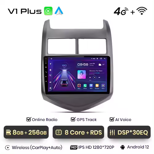 Junsun Radio Coche para Suzuki Chevrolet Aveo 2 Sonic T300 2011 2012 2013 2014 2015 AI Voice 2 din Pantalla Coche Android Auto Multimedia Navegación GPS Auto radio - 1