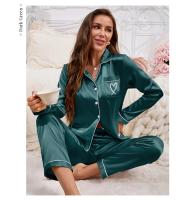 Conjunto De Pijamas Para Mujer Estilo Victoriano Con Bordado Camiseta De Manga Larga Y Pantalones Largos 2 Piezas Pijama De Dormir Loungewear De Poliéster Y Elástico - details 12