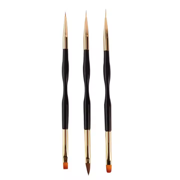 3 Pcs Pincel De Manicura Ultra Delgado Para Dibujar Líneas Gradient De Gel Y Diseño De Arte De Uñas Herramientas De Pintura De Uñas Con Doble Final - 1
