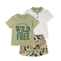 Nueva ropa infantil de verano para niños, bebés y niños pequeños, pantalones cortos de manga corta, camisetas, trajes de tres piezas. - details 26