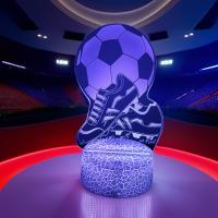 Lámpara De Noche LED 3D De Fútbol Ilusión Infantil Bola De Fútbol Táctil Decoración Para Habitación De Niños Regalo Luz De Mesa - details 3