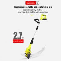 Cultivador eléctrico inalámbrico de 10 pulgadas, cultivador de jardín con batería de 2Ah y cargador rápido, 20V para batería Makita,Antideslizante,Inalámbrico,Manija plegable,Autopropulsada,Manija telescópica - details 6