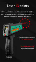 Termómetro Infrarrojo Digital No Contacto Precisión Alta Emissivity Ajustable -50~580C Medidor De Temperatura Industrial - details 3