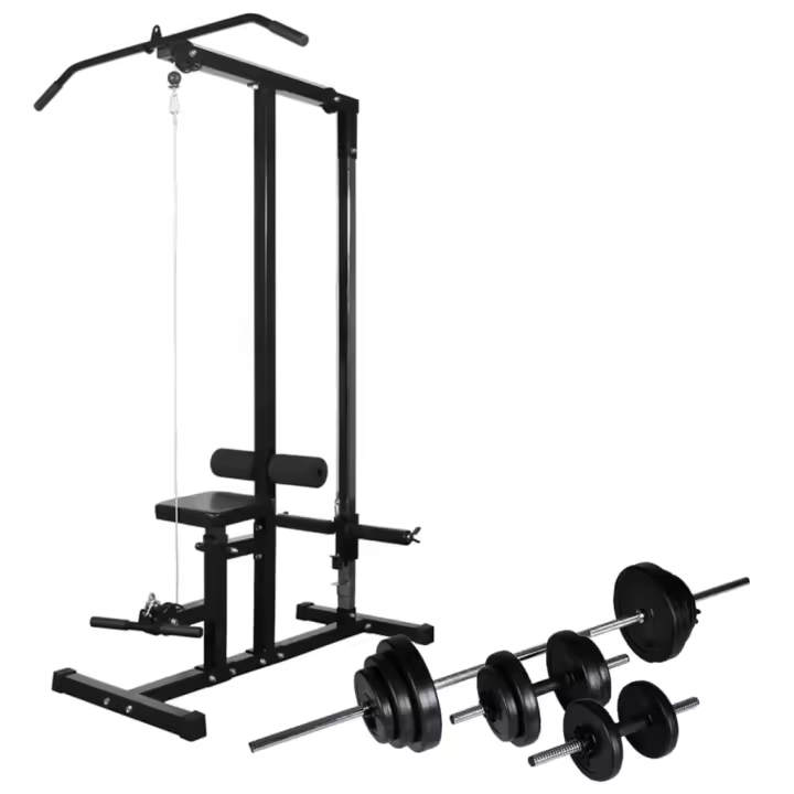 vidaXL Máquina Musculación Barra Mancuerna Pesa Ejercicio Entrenamiento Peso 30.5 kg, 60.5 kg - 1