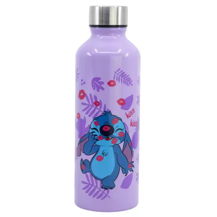 Botella Stitch Termo de Aluminio, Acero Inoxidable, Con Tapa, Licencia Oficial, Color Morado, 755 ml, Stor - Kiglam - 1