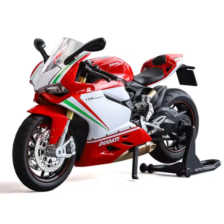 Moto De Escala 1:12 Para Niños Juguete De Metal Con Sonido Luz Y Absorción De Choque Simulación De Cadena Para Adolescentes - 1