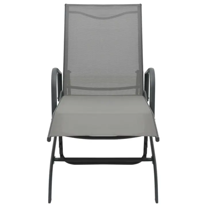 vidaXL Tumbonas con mesa textilene y acero Cantidad 1 o 2 Sillas de Exterior Ideal para jardín, playa, piscina, terraza Tumbona Piscina Tumbonas Playa Tumbonas Jardín Exterior - 1