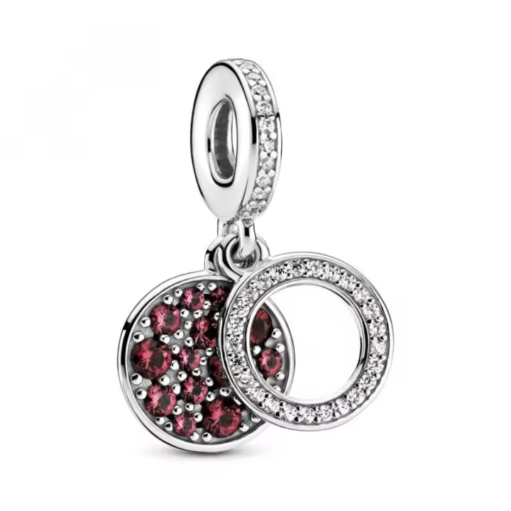 Charm colgante Pandora Doble Disco Rojo Brillante 799186C03 mujer - 1