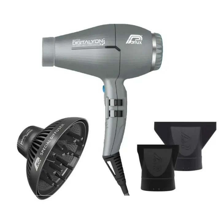 Parlux Digitalyon + Magic Sense - secador de pelo gris brillo con difusor - 1