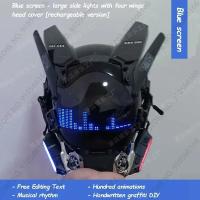 Máscara De Cosplay Punk Cyberpop Con Luz Y Pantalla De Subtítulos Rolling Mecha Soldado Tecnología Control Por App Regalo De Navidad Para Hombres Y Mujeres - details 24