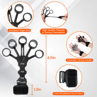 Kit De Entrenamiento De Fuerza Con 9 Estercicios Incluye Estirador De Dedos Fortalecedor De Agarre Y Bola De Agarre Para Construcción Muscular Unisex - details 3