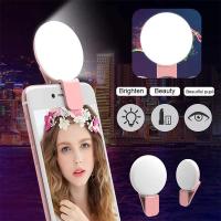 Mini Luz De Autoconexión Portátil Con Clip Para Selfies LED Recargable Por USB Fuente De Luz Para Móvil Material ABS Y Cristal - details 0