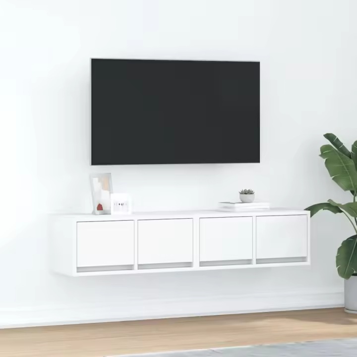 Muebles de TV 2 uds Blanco 60x31x25,5 cm Madera de ingeniería - 1