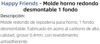 HAPPY FRIENDS Molde Desmontable de 5 Tamaños   Molde desmontable para tartas/pasteles/bizcochos  Molde horno  Libre de PFOA  BPA Free  Antiadherente  Acero carbono  Apto para horno  Fácil de limpiar  Sets y Tamaños a Elegir - details 0