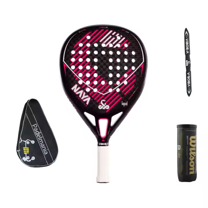 Pala de padel Vibor-a Naya Liquid + Funda Pádel Manía + Protector Vibora + Bote de Pelotas Wilson Premier - 1