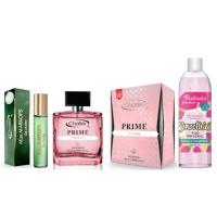 PACK AHORRO SUPERVENTAS PARA MUJER-----PERFUME PRIME 100ML CHATLER, PERFUME MISS MARKOPS 30 ML  Y SMOOTHIE GEL BANANA & STRAWBERRY 500ML-------MARCA CHATLER - details 0