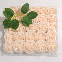 25pcs/Lote Rosa Artificial De PE De Alta Calidad Con Tallo Para Decoración De Boda Fiesta Cumpleaños Scrapbook Supplies - details 12