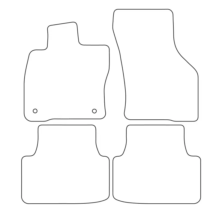 Juego de alfombrillas de velour para Seat León IV 2020- - ribete rojo - 1