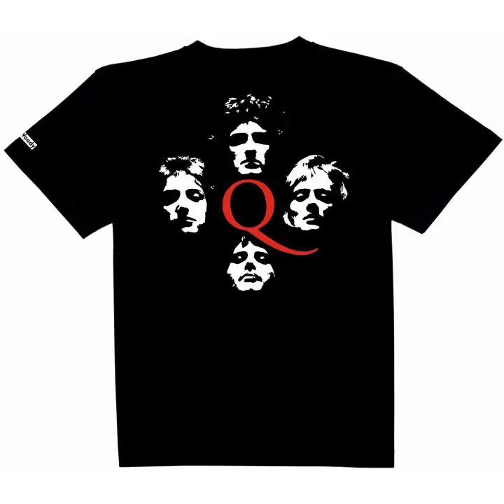 Camiseta Negra Manga Corta Banda Britanica de los 70 Freddie Algodon Unisex Musica Mercury Rock Pop - 1
