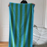 Toalla De Baño Algodón Peinado Estilo Retro Con Rayas Absorbente Toalla De Combinado Algodón Para El Baño - details 0