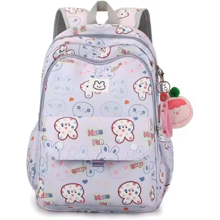 Mochila para niños con estampado de Cro, Bonita Escolar mochila para niños, mochila informal para estudiantes de Escuela Primary, ajustada para Niñas adolescentes (púrpura) - 1