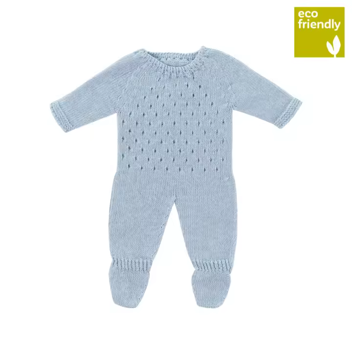 Pijama de punto azul para muñeco de 38cm - 1