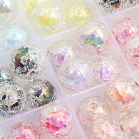 30Pcs/Bag Cuentas Redondas De Resina Plateada En Colores Explosivos 16mm Para Joyería DIY Hecha a Mano Pulseras Y Aretes - details 6