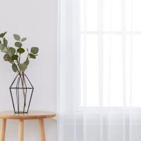 Double string of light-transmitting white gauze curtains gauze curtains drape semi-light-blocking balcony thin window gauze floating window Nordic transparent - details 1