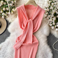 Vestido Bodycon Mini De Color Sólido Con Cuello Redondo Y Cremallera Lateral Para Mujer Vestido Sin Mangas Estilo Casual Y Elegante Para Oficina Y Verano - details 22
