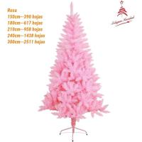 MEJORADA Árbol de Navidad Rosa Artificial Abeto Extra Relleno de Hoja Espumillón 150-300cm Arboles C/Soporte Metálico - details 1