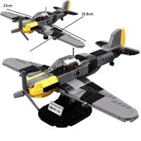 Bloques De Construcción DIY Para Juguete De Avión De Combate Aleman Bf-109 Modelo De Soldado Militar WW2 Para Niños - details 0
