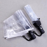 Paraguas Automático Tres Plegable Transparente Y Rainproof Para Adultos Duradero Y Anti-Viento Material De Nylon Moda Al Aire Libre - details 3