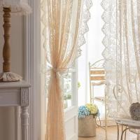 Cortina De Encaje Beige Con Perlas Francesas Estilo Princesa Para Decoración De Ventanas Puertas Y Balcones De Dormitorio Y Sala De Estar Sin Necesidad De Perchas - details 2